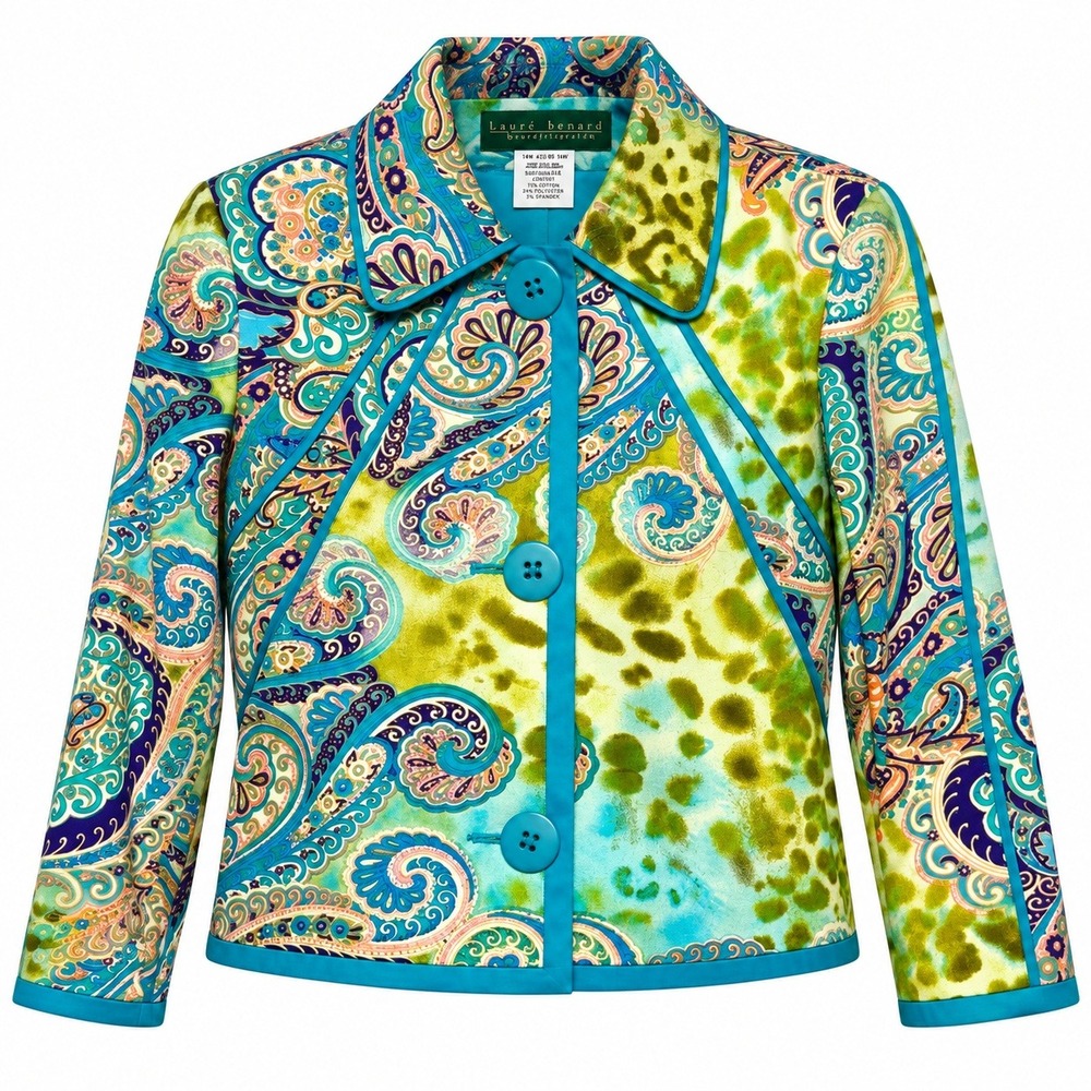 Harve Benard Psychedelic Maximalist Jacket Womens 6 Retro Boho Artsy Funky Fun